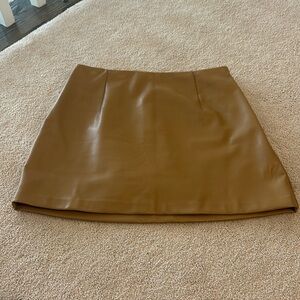 Abercrombie Tan/Brown Vegan Leather Skirt
